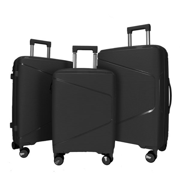 3pcs PP Luggage Set with 360° Double Wheels and TSA Lock for Long-Distance Travel