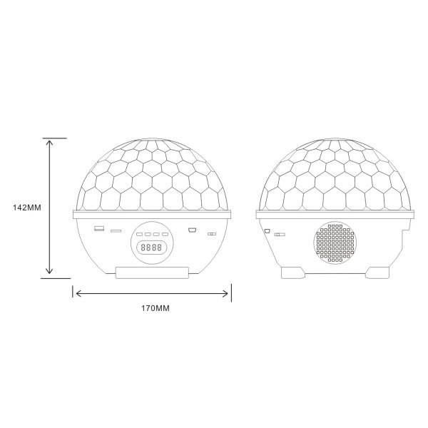Голос - активированный диктор СИД RGB беспроводной Bluetooth света шарика диско зеркала
