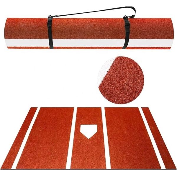 Portable Home Plate Hitting Mat with Non-Slip Design and PE Monofilament PP Curly Fiber