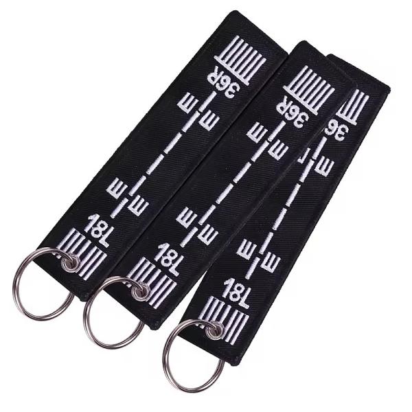 Creative promotional souvenir woven embroidery logo fabric Key chains