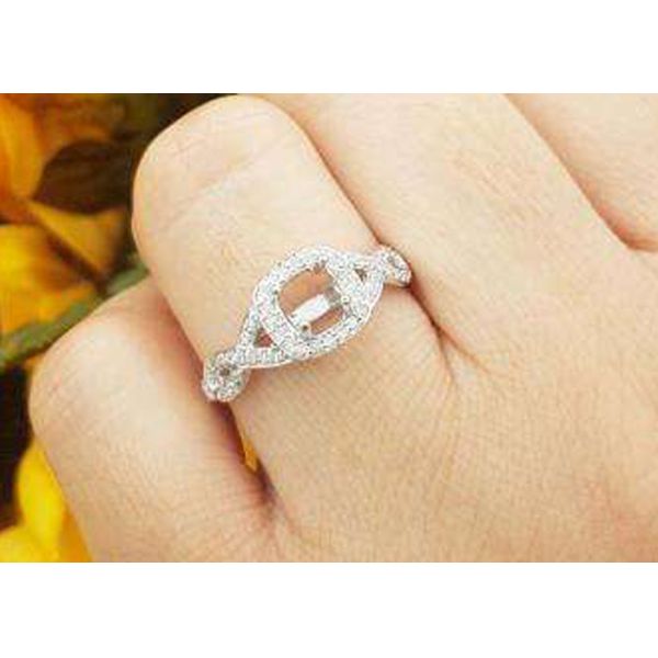 кольца держателя белого золота 14k 0.38ct 1.3mm Semi снабжают отрезок подкладкой для дня рождения