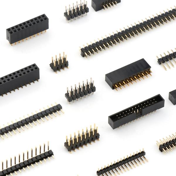 Single Double Row Male Header Connector 1.27mm Vertical Male Right Angle