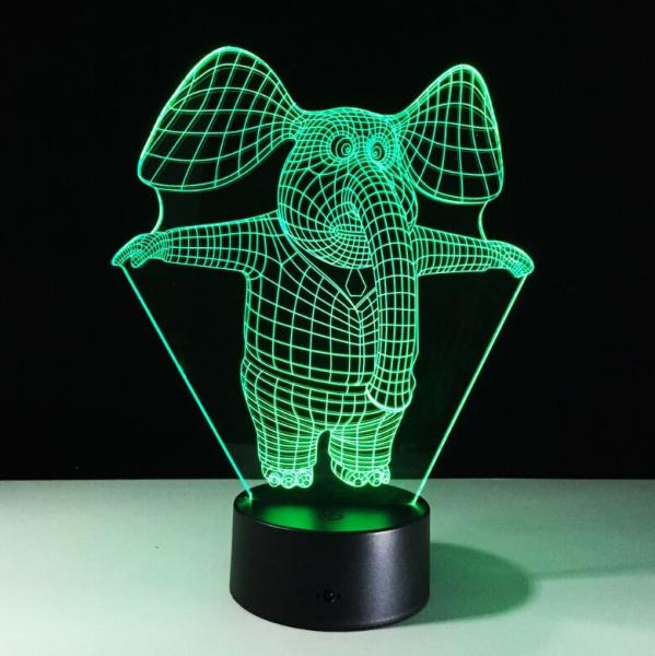 Elephant 3D Night Light 7 Colors Change with Remote Control As Birthday Gifts For Baby Room Decoration