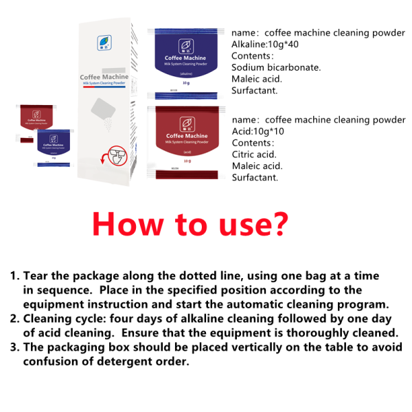 Cleaner Detergent Type Simple And Easy To Operate Milk System Cleaning Powder For Coffee Machine Cleaner