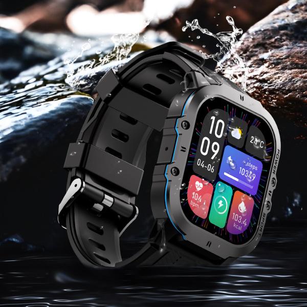Sport Smart Watch C26 1,96 pouces AMOLED grand écran Utilisez du verre trempé résistant à l'explosion et à la chute