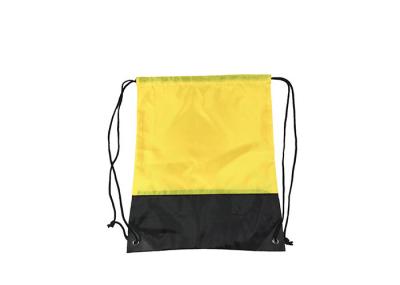 Yellow Nylon Drawstring Backpack PEVA Personalized Cinch Bags