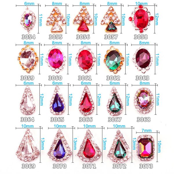 NEW Arrival Red Crystals 8*6mm Bow Nail Charm- Nail Charms- Nail Jewelry- Nail Art-China Wholesale Bow Nail Charm