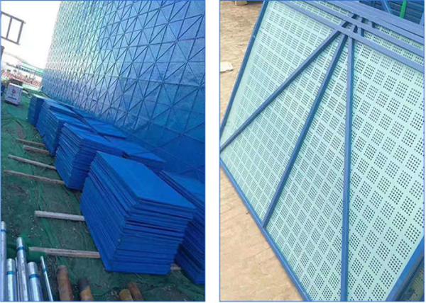Blue Round Hole Perimeter Safety Screens 1.2X1.8m For Protection