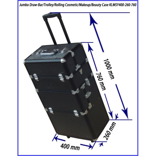 3-Tier Trolley Train Makeup Case with Detachable Drawers KLMSY400-260-760