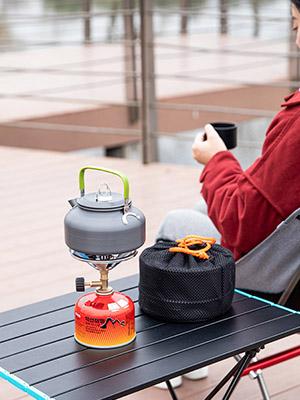 Stainless Steel Camping Outdoor Cookware Mess Kit Set, Folding Cookset Camping Teapot and Pans Set Equipment