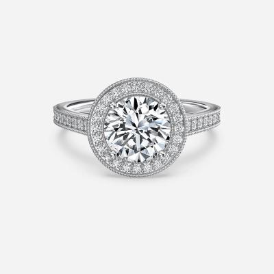 IGI Lab Grown Halo Diamond Ring VVS Clarity HPHT Pear Cut