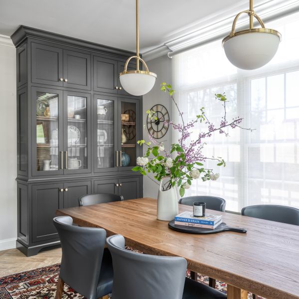 Lacquer Dark Grey Shaker Kitchen Cabinets With White Countertops