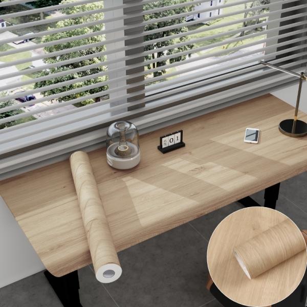 Modern Wood Grain PVC Wallpaper Self-Adhesive Moisture-Proof