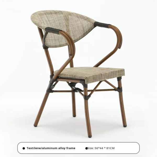 Outdoor Dining Table And Stackable Chair Set Modern Design Restaurant PE Rattan Coffee Table