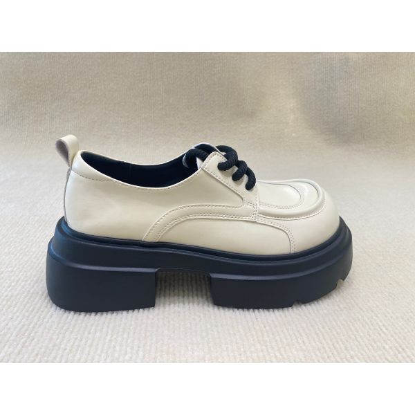 Thick Bottom Women Mule Shoes White Leather Mules Womens