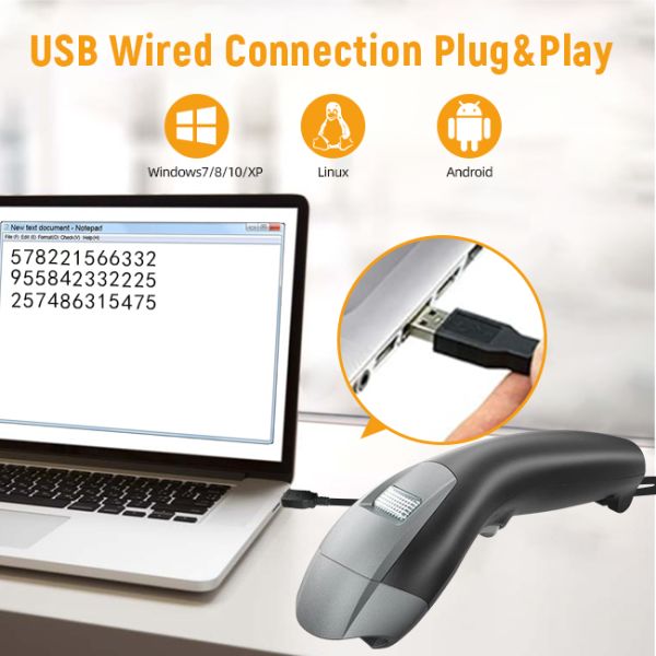 1D и 2D связыванный блок развертки кода читателя быстрый просматривая Handheld QR штрихкода со стойкой