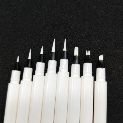 Wholesale empty liquid eyebrow makeup twist pen pink eye brow tint pencil tube container packaging 4 fork tips