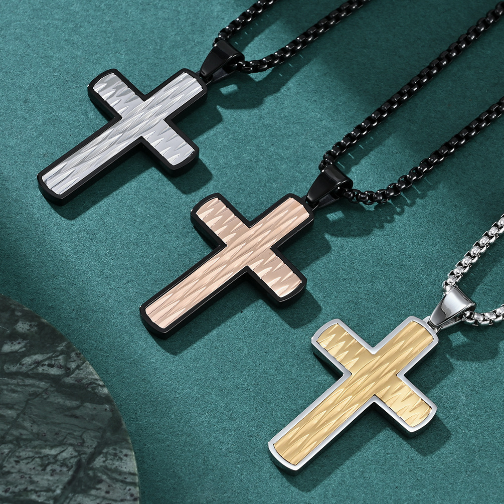 Fashion Stainless Steel Chain Necklace Men's Jewelry Gold Plated Spiral Pendant Necklaces for Men Hip Hop Party Anniversary Gift