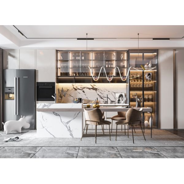 Modular Kitchen Cabinet with Drawer Basket for Residence Hotel