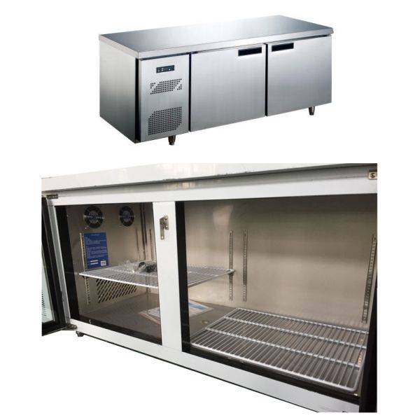 Commercial Undercounter Refrigerator Freezer 2 Door Self - Closing Energy Saving -12°C~-18°C