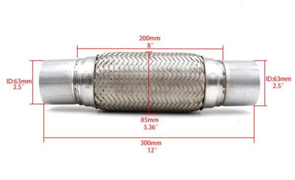 2,5 échappement Flex Pipe Automobile Replacement Parts d'acier inoxydable de pouce 63mm