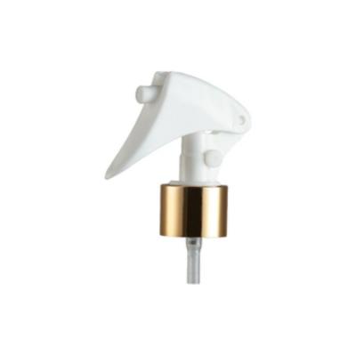 Plastic Mini Trigger Sprayer with Golden Aluminum Collar
