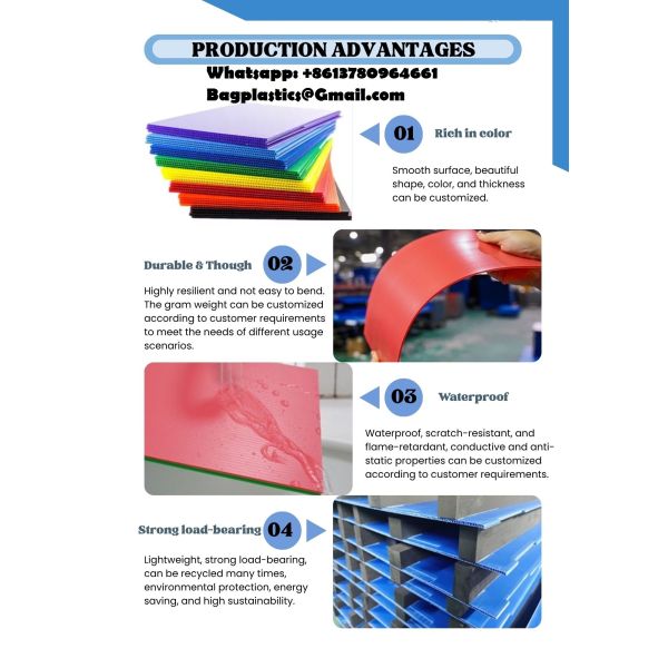 Corrugated Plastic Carton Box Twin Wall Pp Box Shipping Box Heavy-Duty Collapsible Storage Containers 3mm Thick PP Plastic Moving Boxes Space-Saving Design Cutting Processing