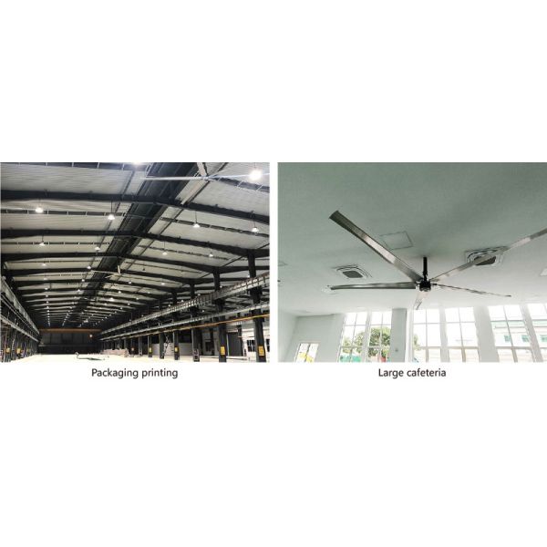 Gran ventilador de techo HVLS para almacén, gran ventilador de techo industrial para fábrica, ventiladores W.