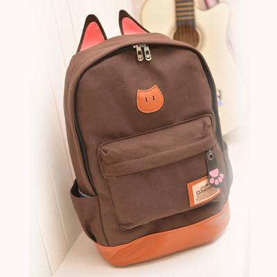 The new canvas backpack ear fashion bag for student