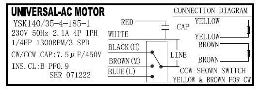 220V 1/5HP YDK/YSK139/140 Double Shaft Window Air Conditioner Unit Blower Fan Motor