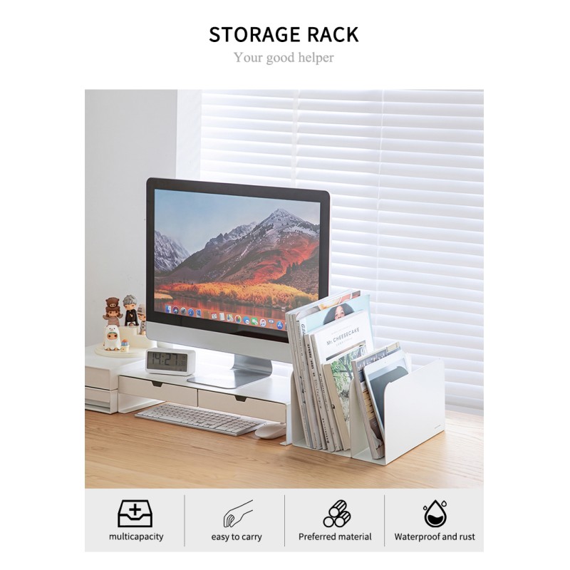 Computer Riser Stand Monitor Stand Office Workstation Desktop Drawer Storage Rack Metal Drawer Organization