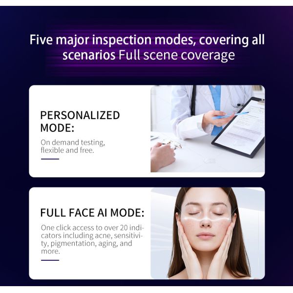 AI Magic 3d Mirror Facial Scanner Analizador De Piel Acne Skin Analysis Full Face Scanner Testing Skin Analyzer Machine
