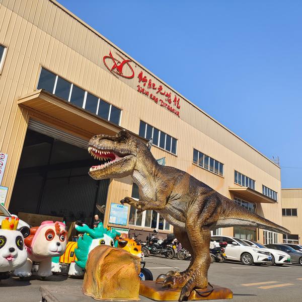 Modelo de dinosaurio T-Rex animatrónico realista con sensor infrarrojo
