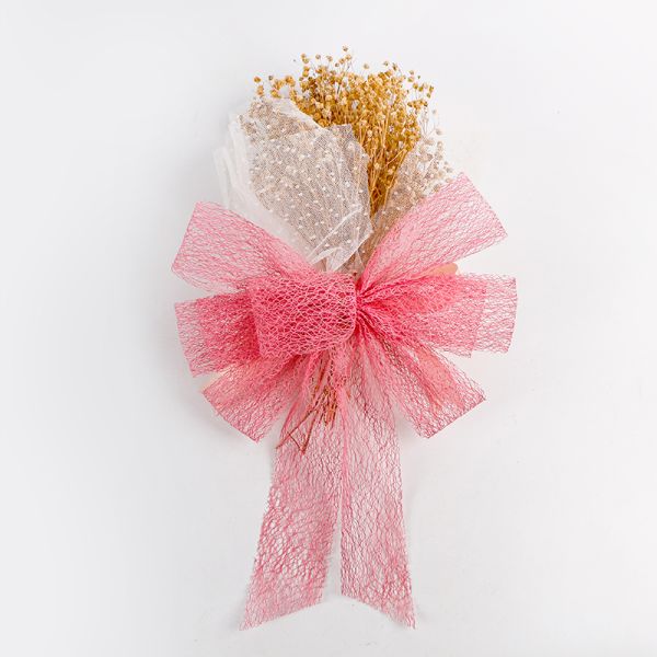 Sustainable MSD Mesh Ribbon Wreath for Holiday Decoration and Bouquet Packaging 15cm