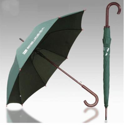 Easy Open Wooden Handle Umbrella , Unbreakable Folding Umbrella With Hook Handle