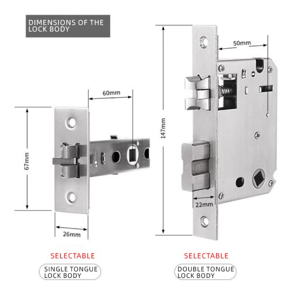 YAGU Smart Door Lock With TTLock APP or Tuya APP Remote Control Password Door Lock With WIFI or BLE