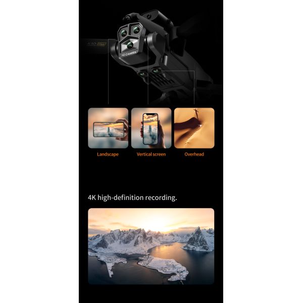 Optical Flow Drone With Triple 4k Camera Wifi Fpv Camera Stabilizer for Beginners Obstacle Avoidance RC Quadcopter 2.4G