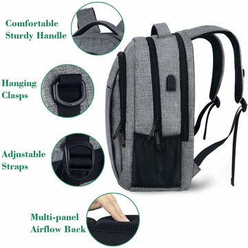 Anti Theft Slim Travel Laptop Backpack With USB Charging Port