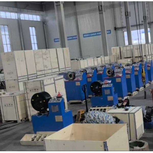 Hydraulic 3 Inch And 4 Inch Electric Shorter Model Button System Blue Color Industrial Braided Hose Crimping Machine 3kw Compact Structure