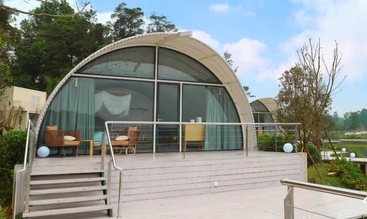 Роскошная пляжная водонепроницаемая палатка Glamping PVDF Постоянная палатка Гостиничная палатка На улице