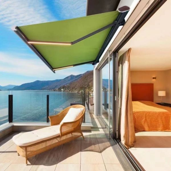 Внешний водонепроницаемый полный кассетный тент солнцезащитный зонт Внешний сдвигаемый моторизованный крышка патио