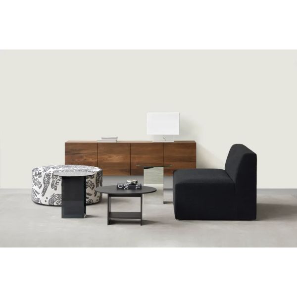 Durable Black Plywood Side Tables For High End Hotel Lounge