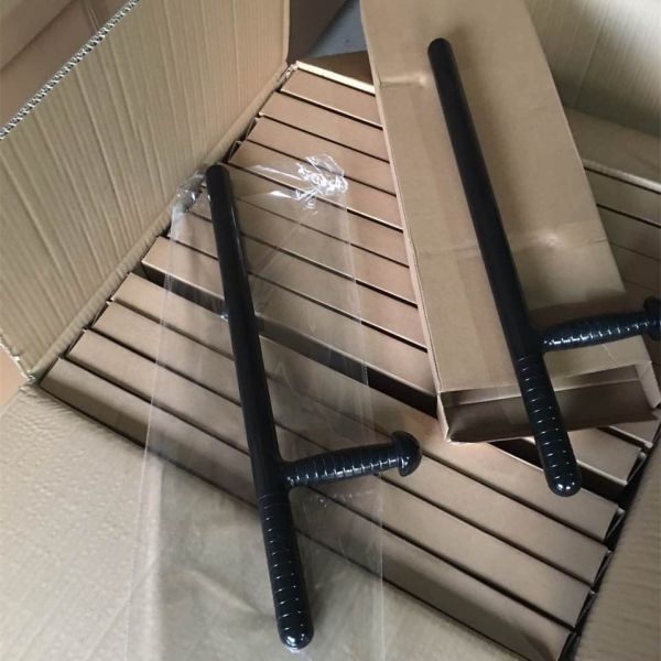 NIj standard Police baton T Type Anti Riot Baton PC ABS Black Color 60cm With Holder