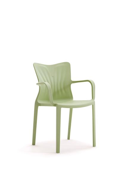 White PP Training Room Tables And Chairs Plastic Dining Chairs With Armrest