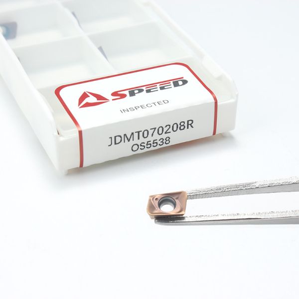 Скорость PVD/CVD JDMT070208R Карбидная фрезерная вставка с черным и бронзовым долговечным покрытием