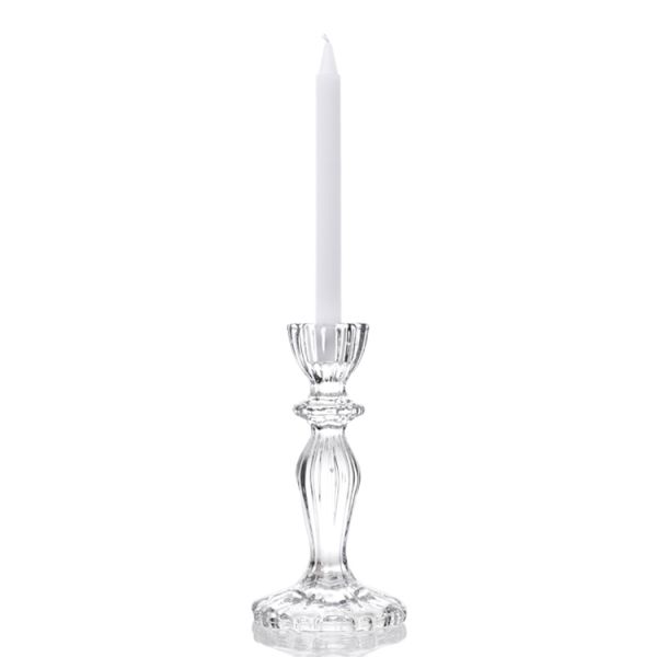 Customized Transparent Glass Candle Holder , Candelabra Candle Holder For Hotel