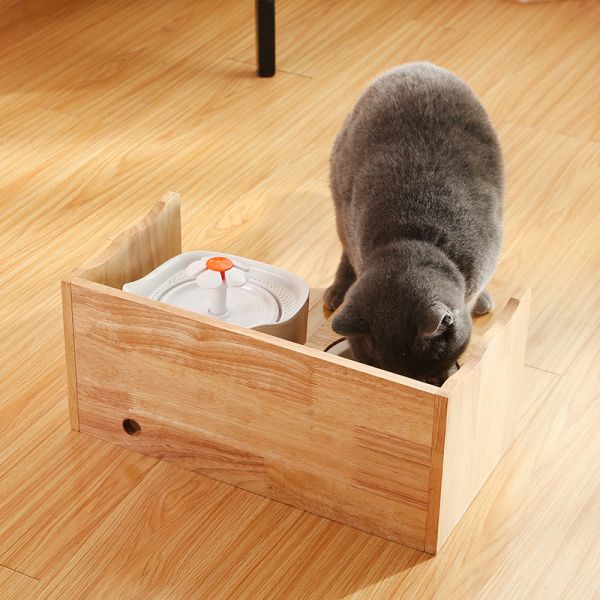OEM Bamboo Wooden Raised Dog Bowls Elevated For Food Water Feeding
