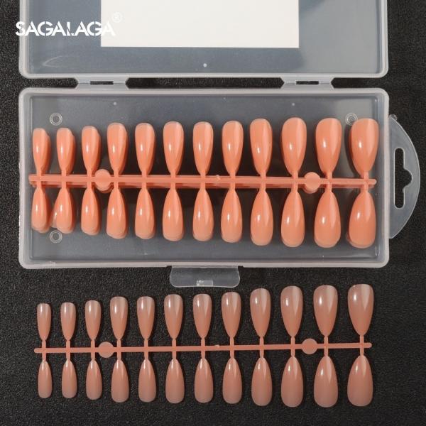 Logo Customers' Logo Short Custom Size Curved False Flat Square Nails Press On Full Cover Tip Kit Soft Gel X Nail Tips