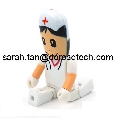 Fancy Design People Shaped USB Flash Drive, Genuine Capacity Doctor/Nurse Figure USB Drive