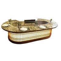 Grade oval de venda quente de Teppanyaki do ASSADO do equipamento da cozinha de 10 assentos